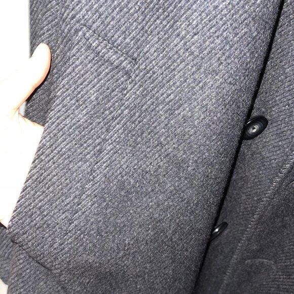 Dartmoor Vintage 50s 60s Mens Trench Coat Size 48 Regular Gray Black Wool Tweed - Picture 13 of 16